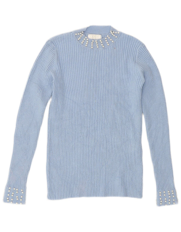 Lipsy Girls Crew Neck Jumper Sweater 11-12 år Blå Viscose