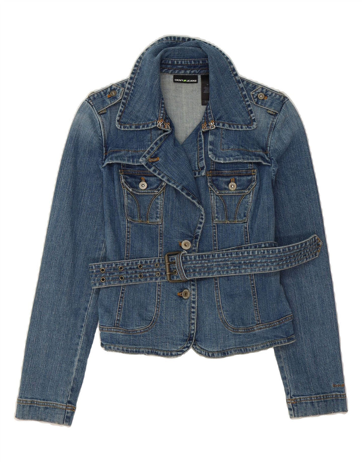 DKNY Womens Denim Jacket UK 14 Medium Blue Cotton Vintage Dkny and Second-Hand Dkny from Messina Hembry 