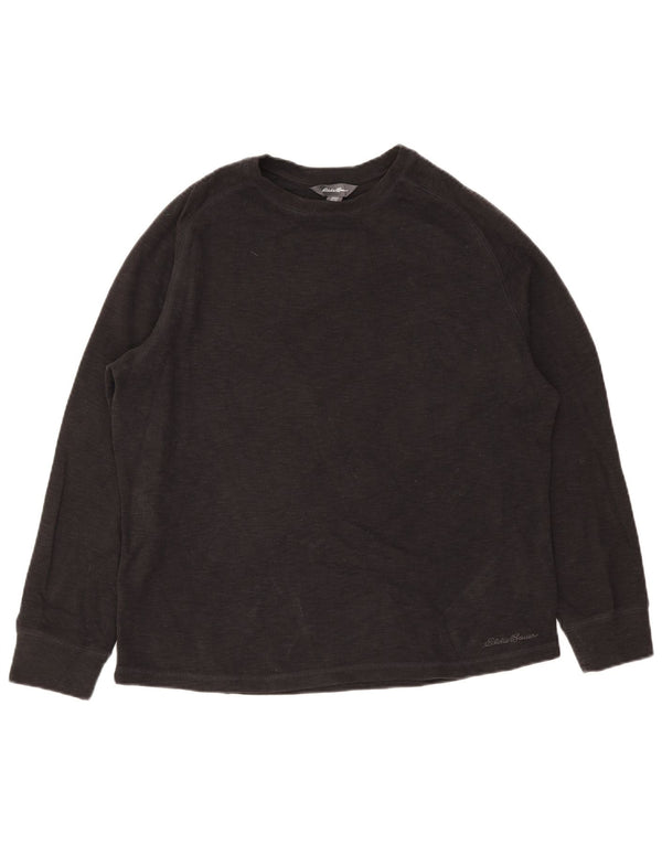 Eddie Bauer Herre Top Langærmet XL Sort Bomuld