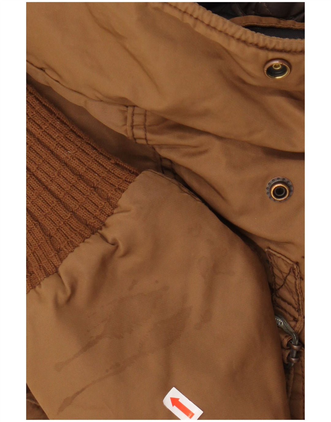 KHUJO Militær Parkajakke med hætte til kvinder UK 14 Medium Brun Polyester