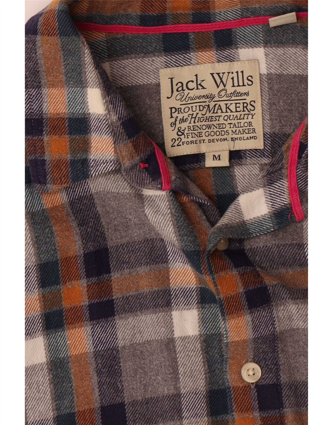 Jack Wills Herre flannelskjorte Medium flerfarvet ternet bomuld