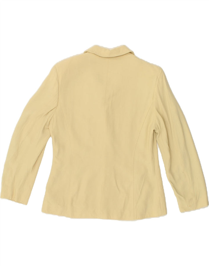 MARELLA Womens 2 Button Blazer Jacket UK 14 Large Beige Viscose Vintage Marella and Second-Hand Marella from Messina Hembry 