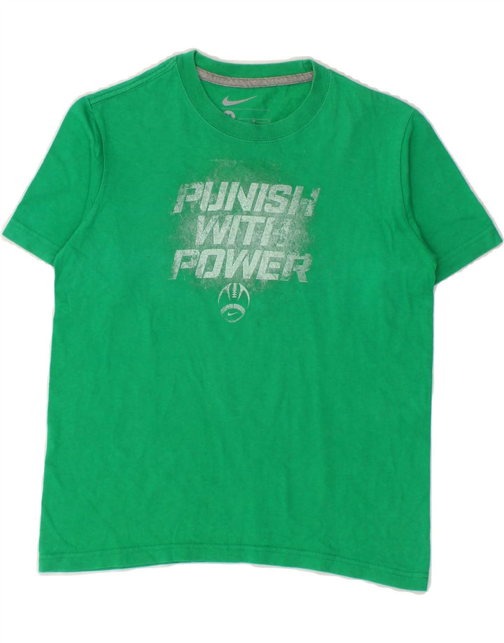 NIKE Boys Graphic T-Shirt Top 10-11 Years Medium Green Cotton Vintage Nike and Second-Hand Nike from Messina Hembry 