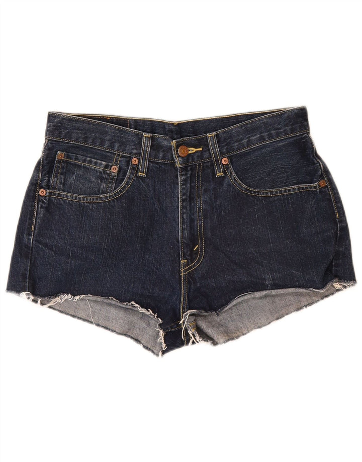 LEVI'S Womens 751 Denim Shorts W31 Medium Navy Blue Cotton