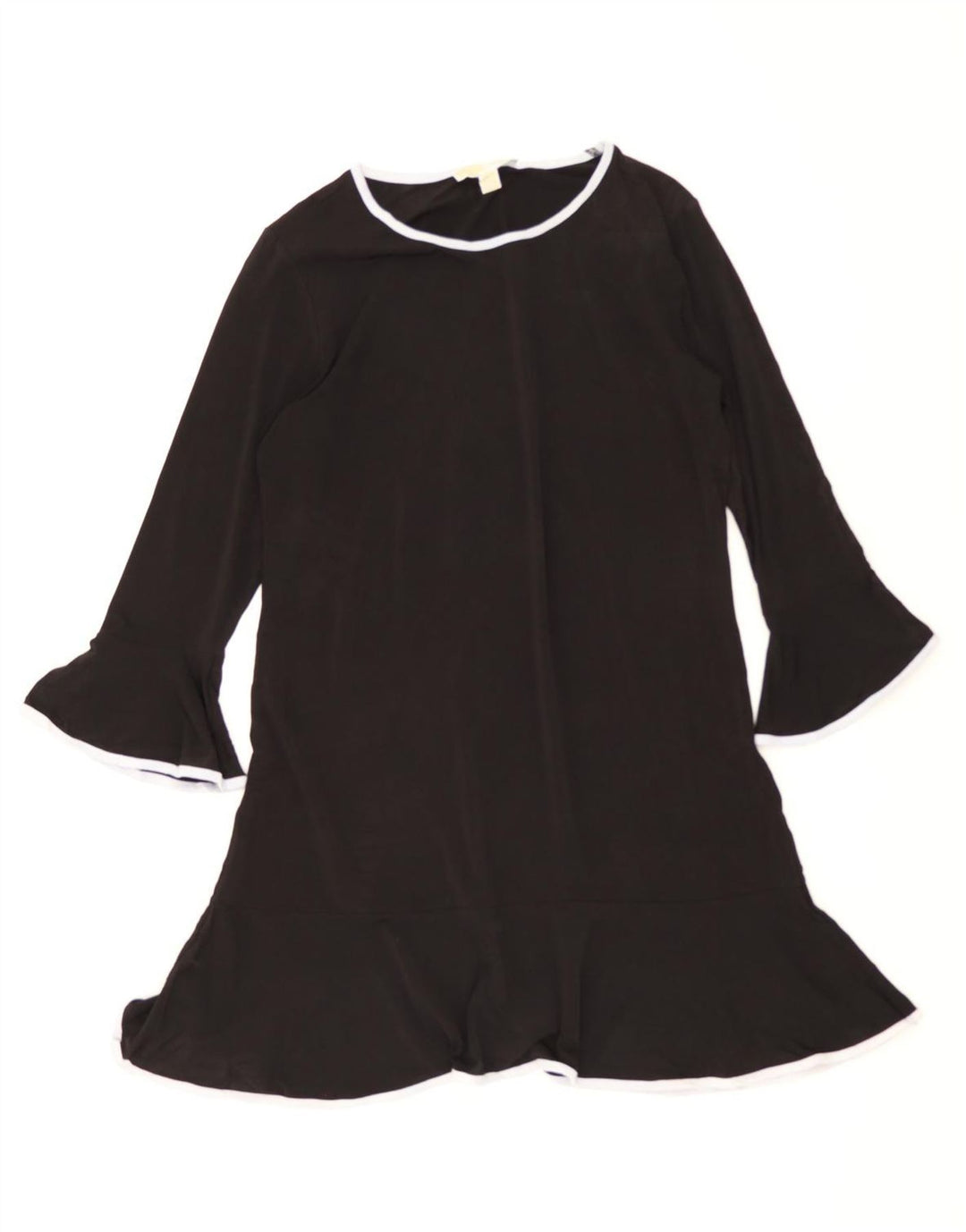 MICHAEL KORS Womens 3/4 Sleeve A-Line Dress UK 14 Large Black Polyester Vintage Michael Kors and Second-Hand Michael Kors from Messina Hembry 