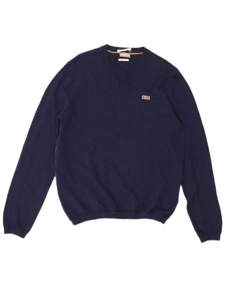 Napapijri Herre Geographic V-hals sweater Medium Marineblå Uld
