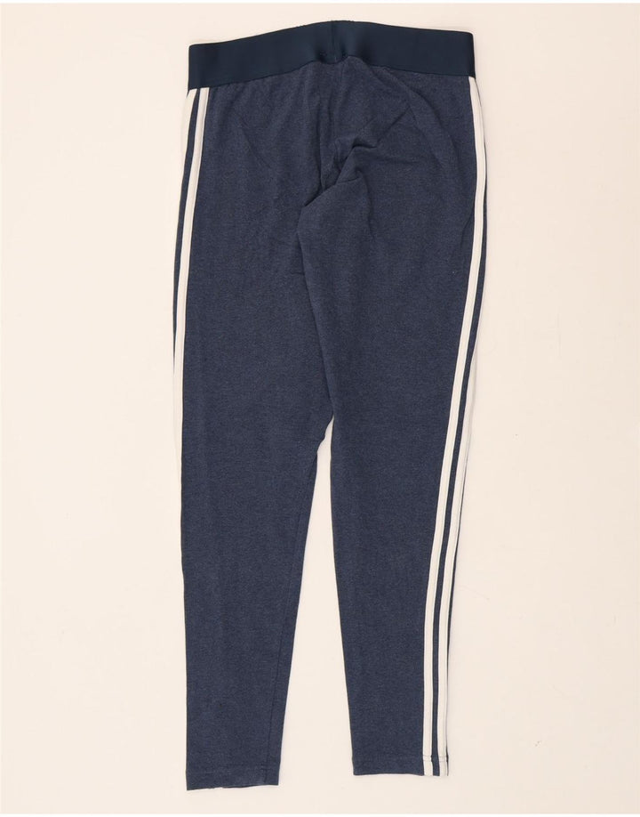 ADIDAS Womens Leggings UK 12/14 Medium  Navy Blue Vintage Adidas and Second-Hand Adidas from Messina Hembry 
