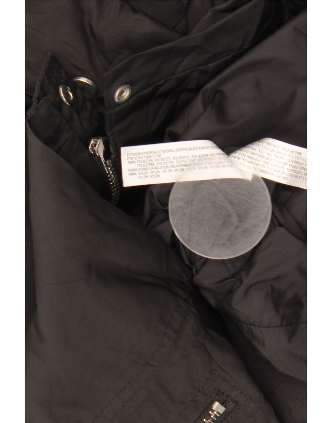 Massimo Dutti Dame Hætte Vindjakke UK 14 Medium Sort Polyester