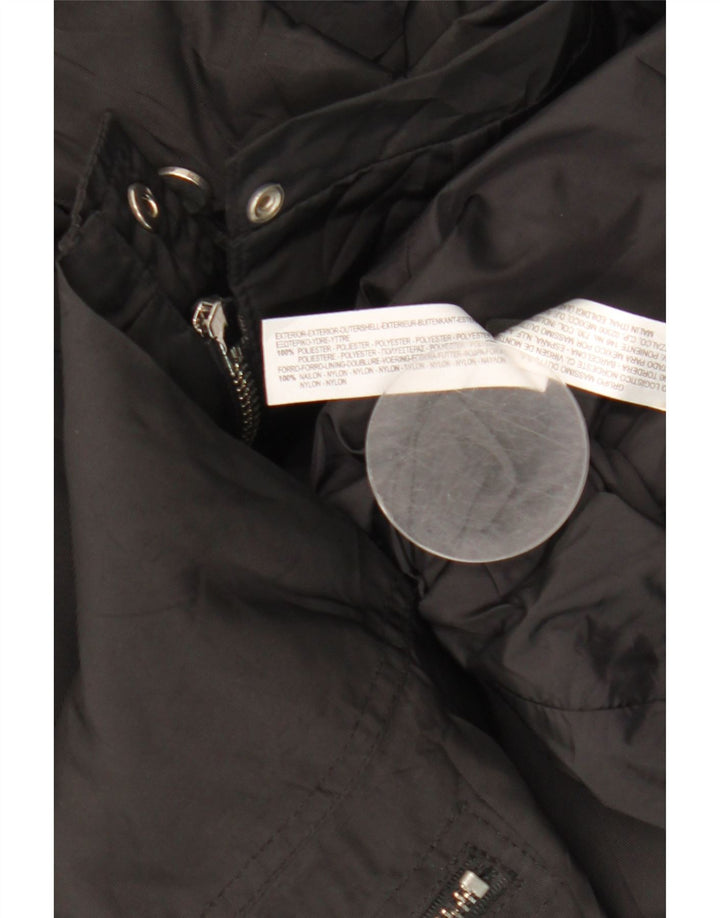 Massimo Dutti Dame Hætte Vindjakke UK 14 Medium Sort Polyester