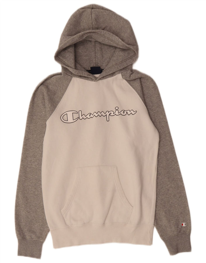 CHAMPION Grafisk hættetrøje til mænd XS Grå Colourblock Bomuld