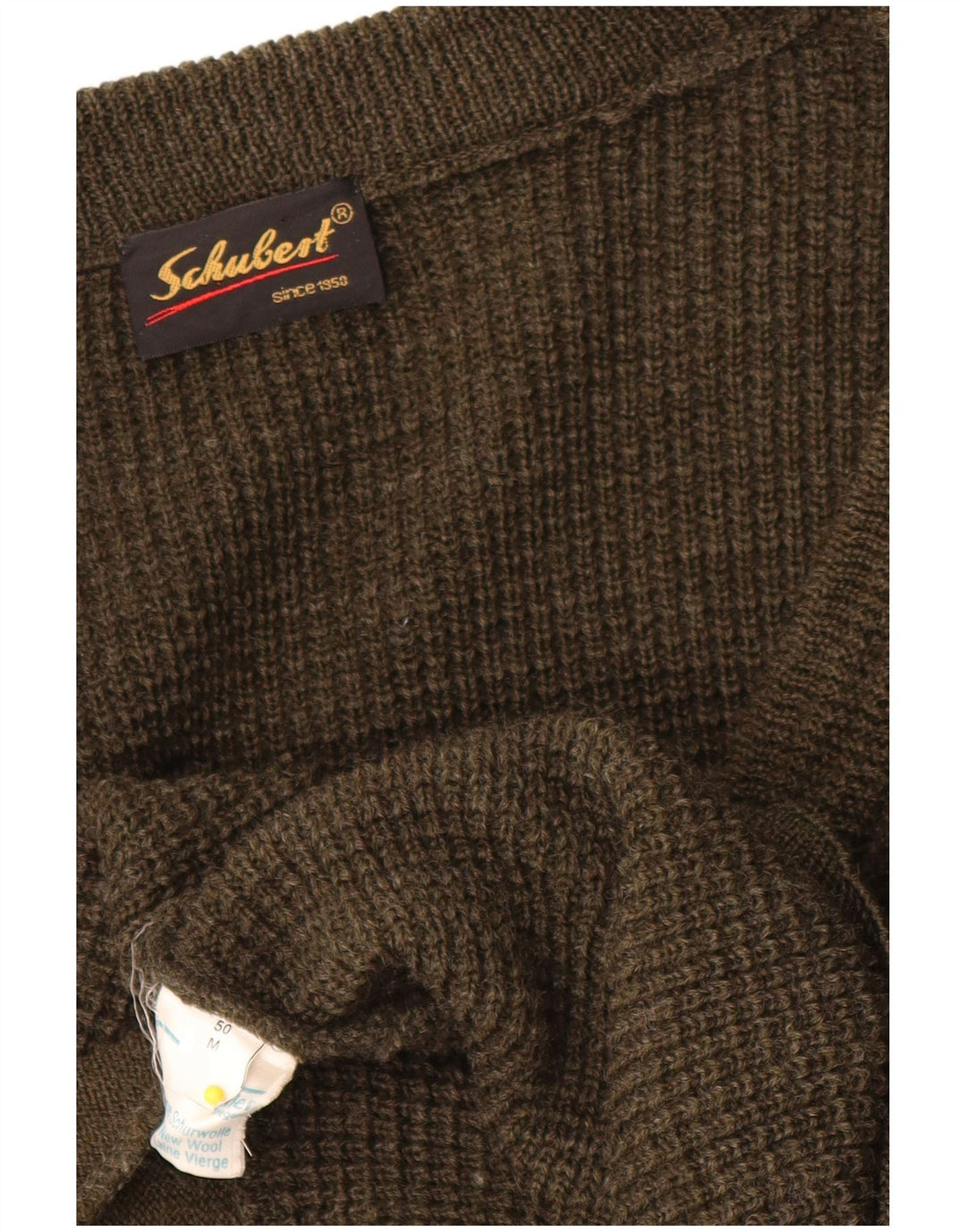 Vintage herre cardigan sweater IT 50 Medium Khaki New Wool