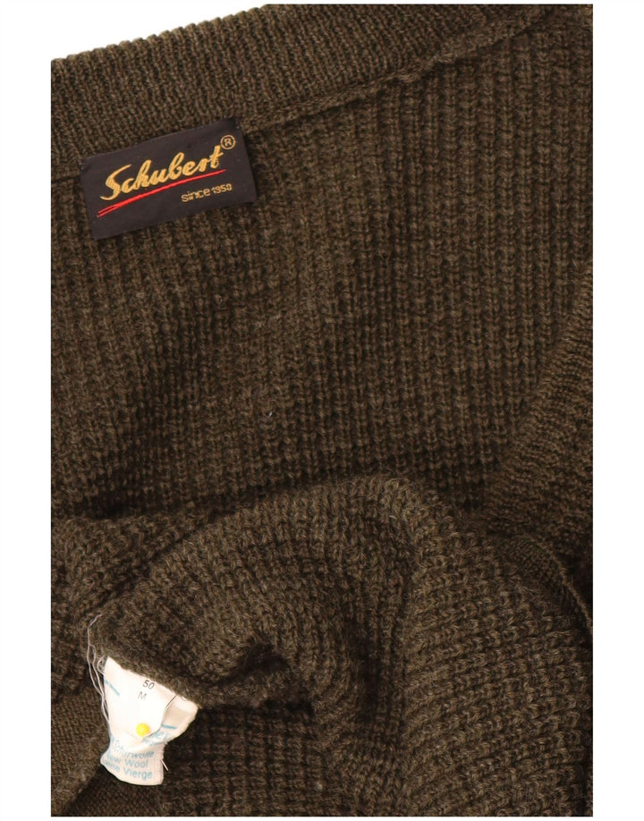 Vintage herre cardigan sweater IT 50 Medium Khaki New Wool