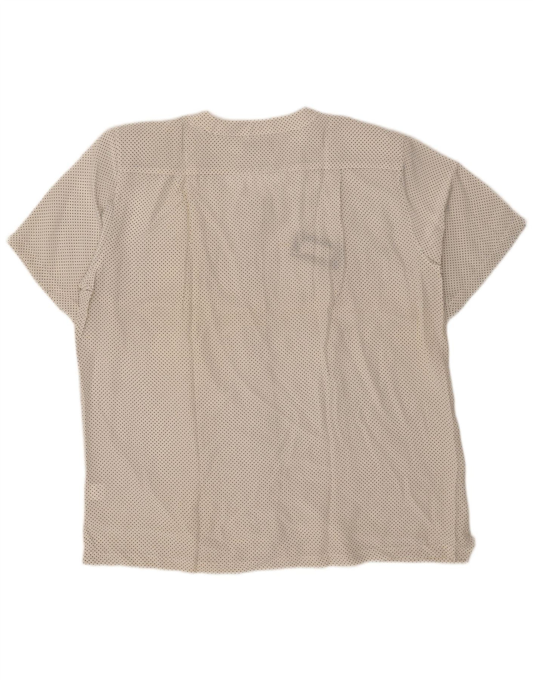 Karel Dame Kortærmet Skjorte Bluse IT 52 2XL Hvid Plettet Silke