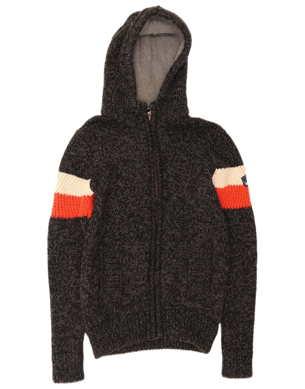 Superdry Cardigantrøje med hætte til mænd Medium Sort Colourblock Akryl