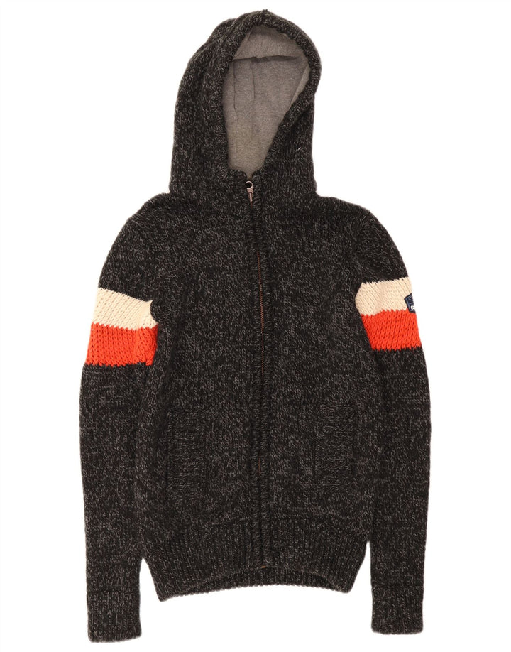 Superdry Cardigantrøje med hætte til mænd Medium Sort Colourblock Akryl