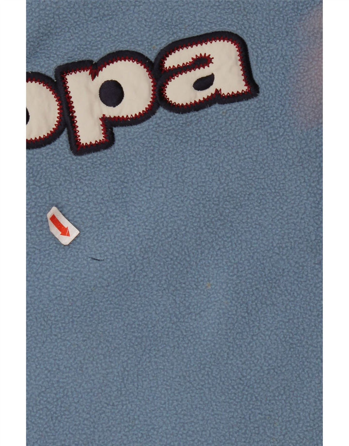 KAPPA Mens Graphic Zip Neck Fleece Jumper Small Blue Polyester