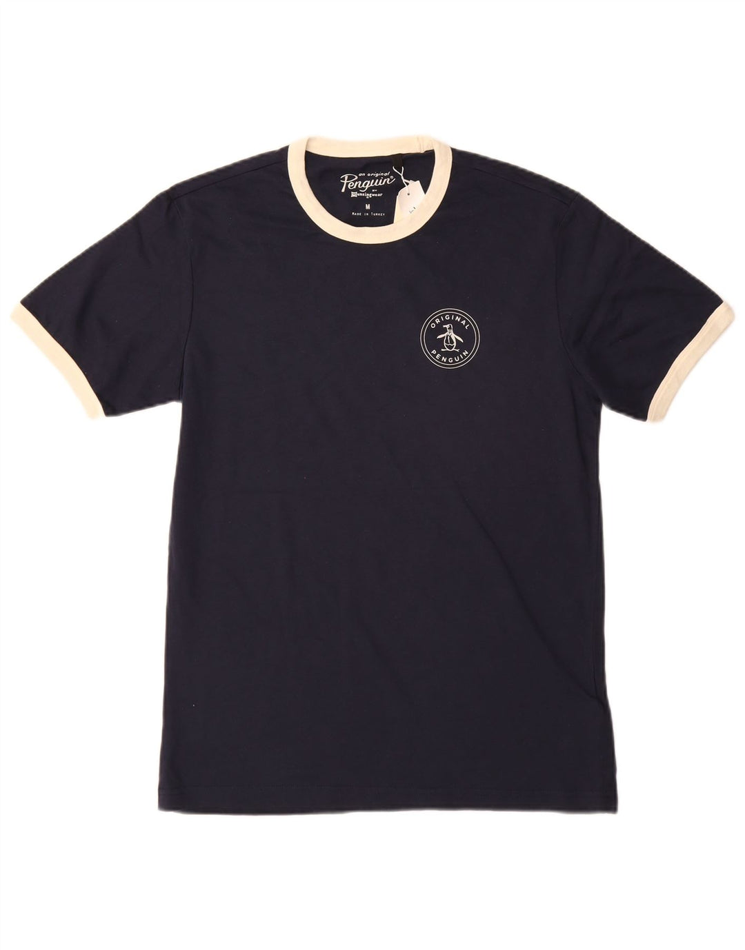 Penguin Herre T-Shirt Top Medium Marineblå Bomuld