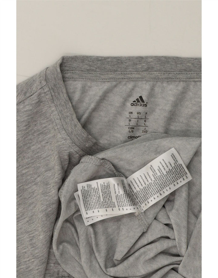 Adidas Grafisk T-shirt top til mænd, stor grå flækket bomuld