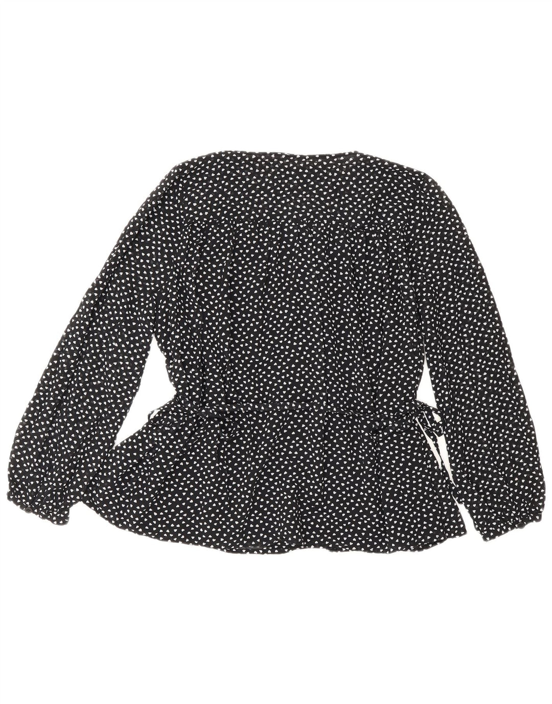 Whistles Womens Shirt Bluse UK 10 Small Black Spotted Polyester Heart
