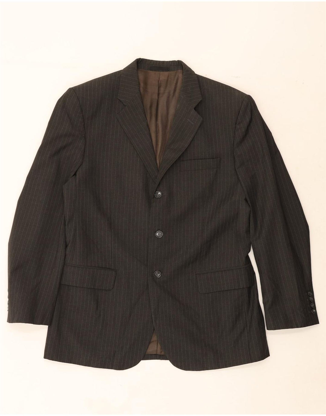 PIERRE CARDIN Mens 3 Button Blazer Jacket IT 50 Large Black Pinstripe Vintage Pierre Cardin and Second-Hand Pierre Cardin from Messina Hembry 
