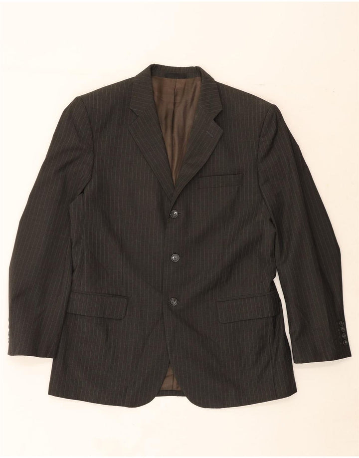 PIERRE CARDIN Mens 3 Button Blazer Jacket IT 50 Large Black Pinstripe Vintage Pierre Cardin and Second-Hand Pierre Cardin from Messina Hembry 