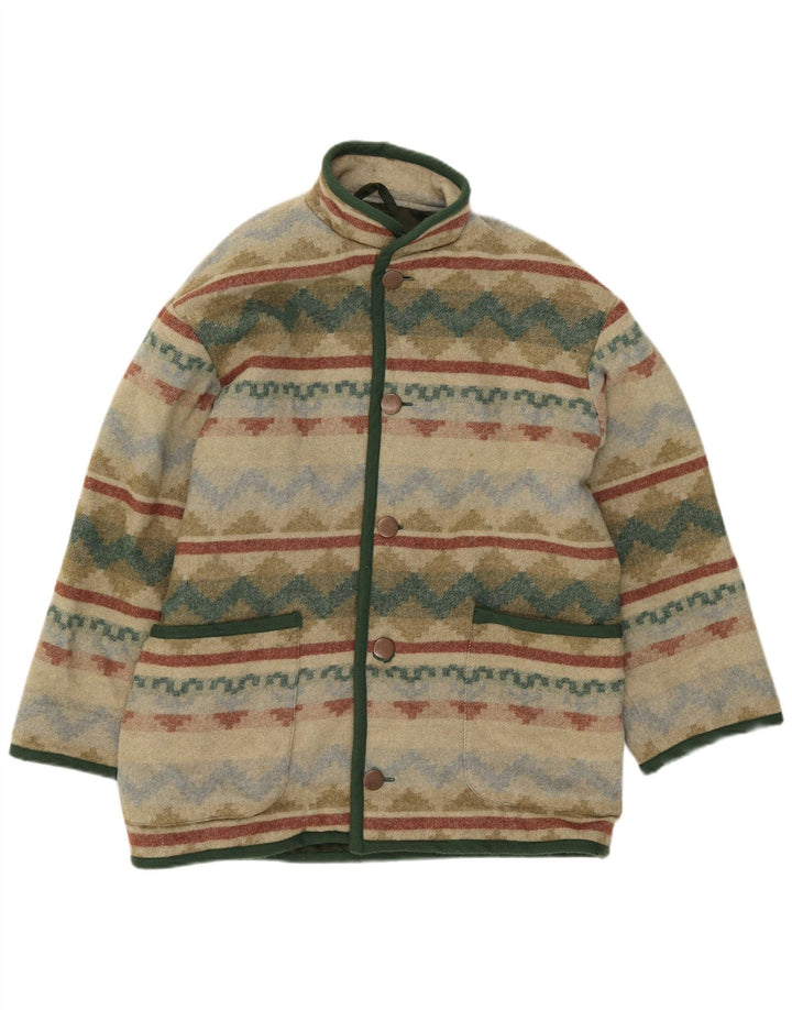 Vintage Herre Windbreaker Coat UK 38 Medium Green Geometric
