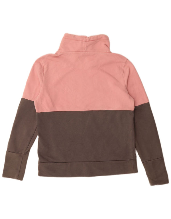 Puma Graphic Sweatshirt Jumper UK 14 Medium Pink Colourblock Bomuld