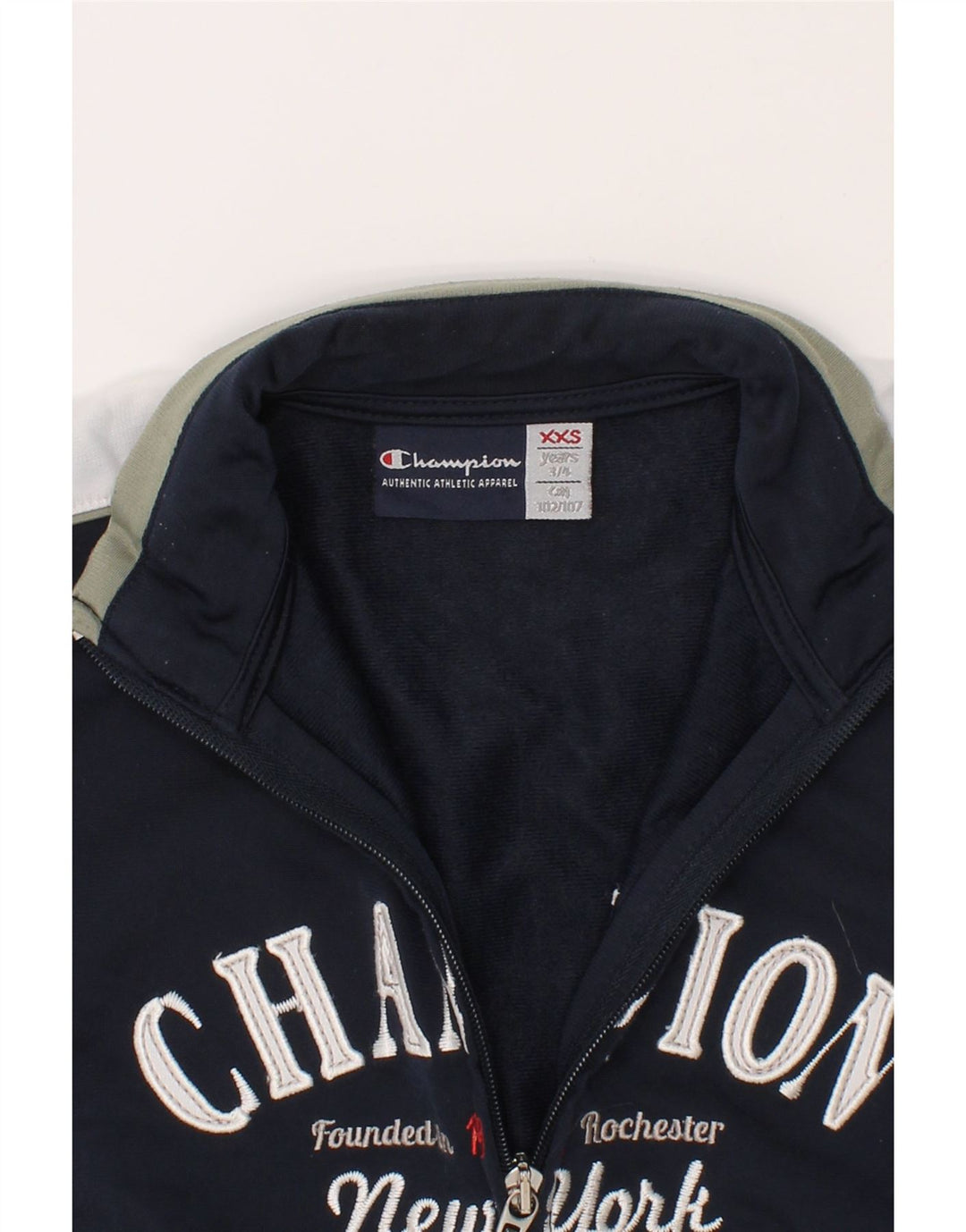 CHAMPION Boys Graphic Tracksuit Top Jacket 3-4 Years 2XS Navy Blue Vintage Champion and Second-Hand Champion from Messina Hembry 