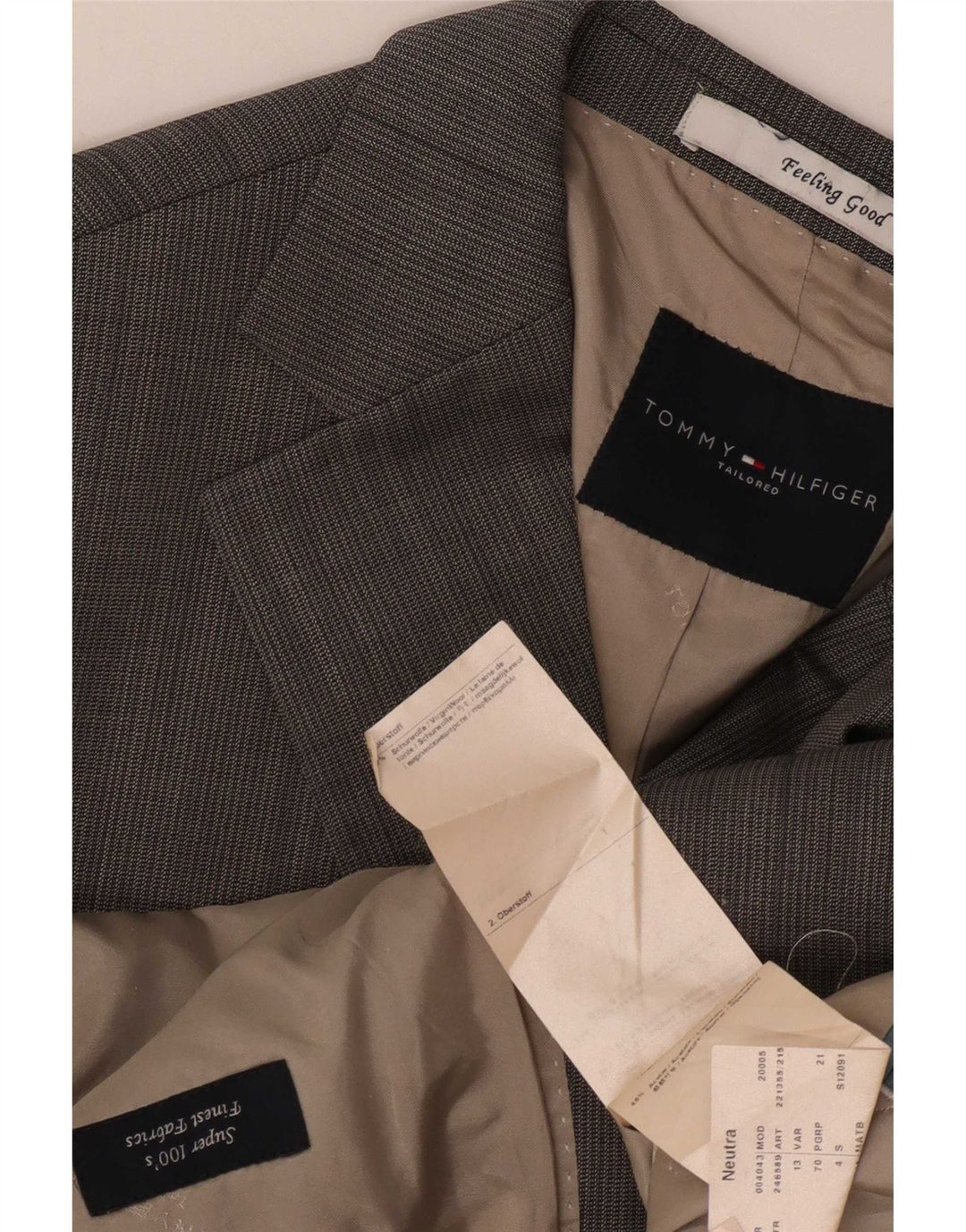 Tommy Hilfiger Herre 2-knaps blazerjakke IT 54 2XL Grå Virgin Wool