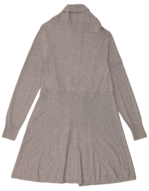 Phase Eight Womens Longline Open Cardigan Sweater UK 14 Medium Grey Viscose