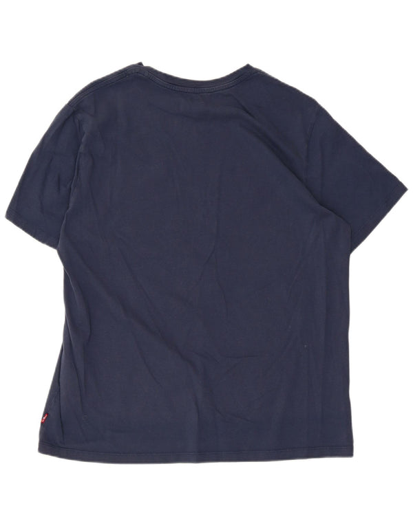 Levi's Grafisk T-shirt top til kvinder UK 16 Stor marineblå bomuld