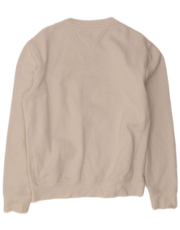 Tommy Hilfiger Herre Grafisk Sweatshirt Jumper Lille Hvid Bomuld