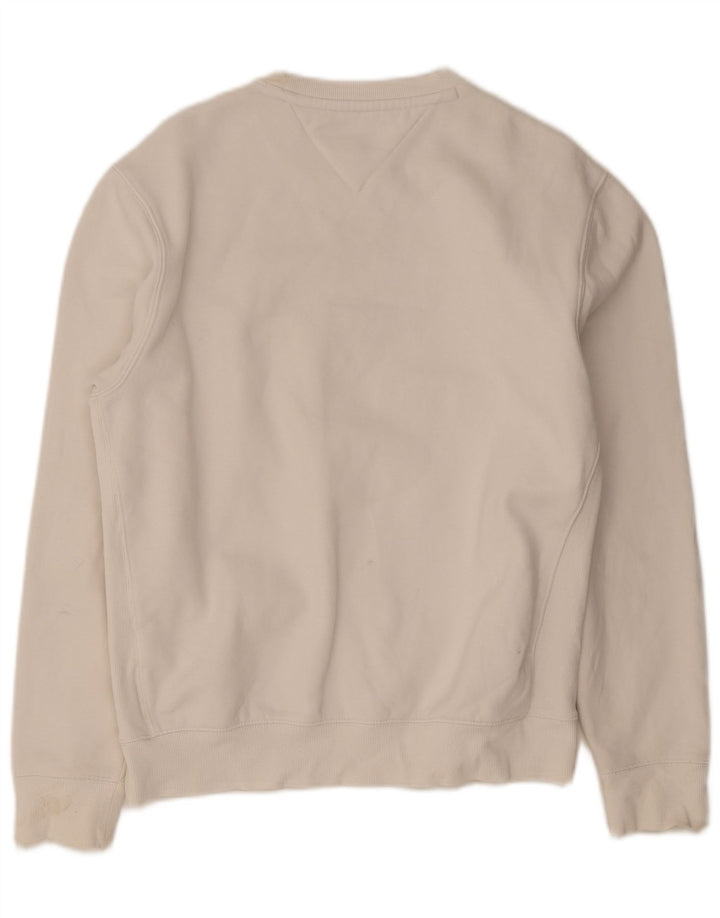 Tommy Hilfiger Herre Grafisk Sweatshirt Jumper Lille Hvid Bomuld