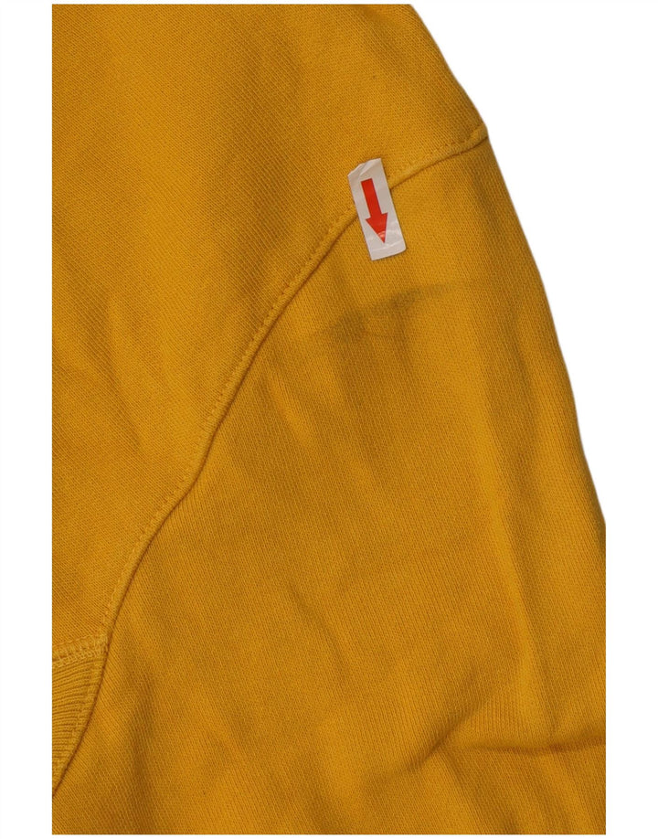 CHAMPION Dame Reverse Weave Grafisk Hoodie Jumper UK 14 Medium Gul
