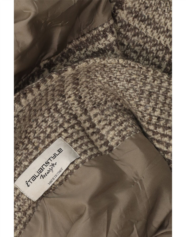 Vintage oversize overfrakke til kvinder UK 16 Stor grå ternet