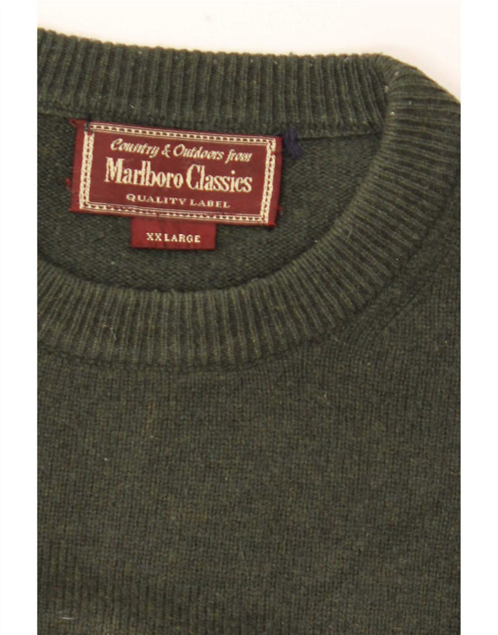 Marlboro Classics Herre Crew Neck Jumper Sweater 2XL Khaki