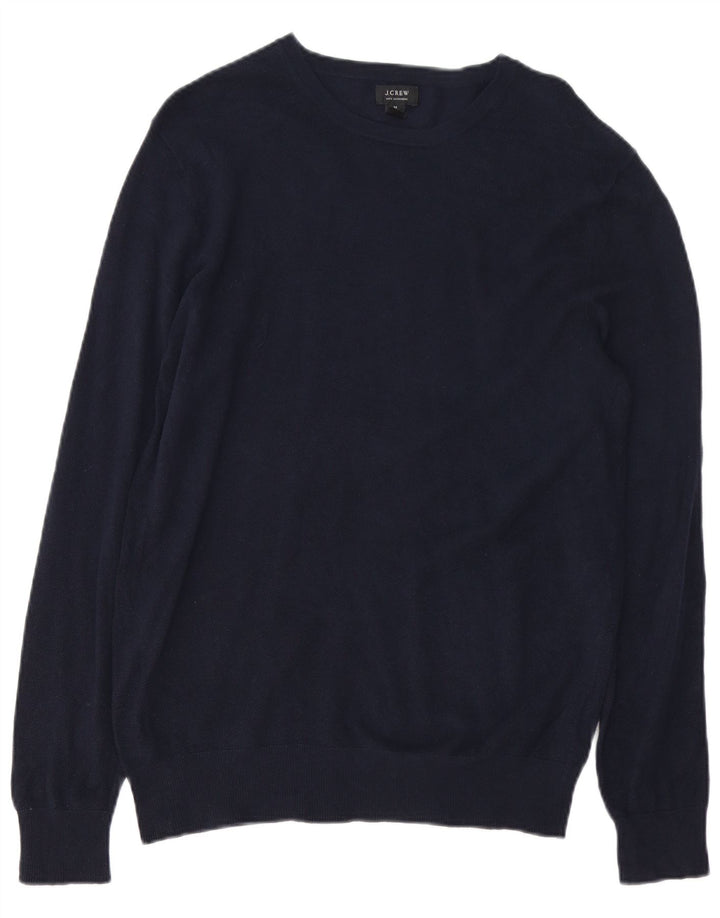 J. CREW Herre Boat Neck Jumper Sweater Medium Navy Blue Bomuld