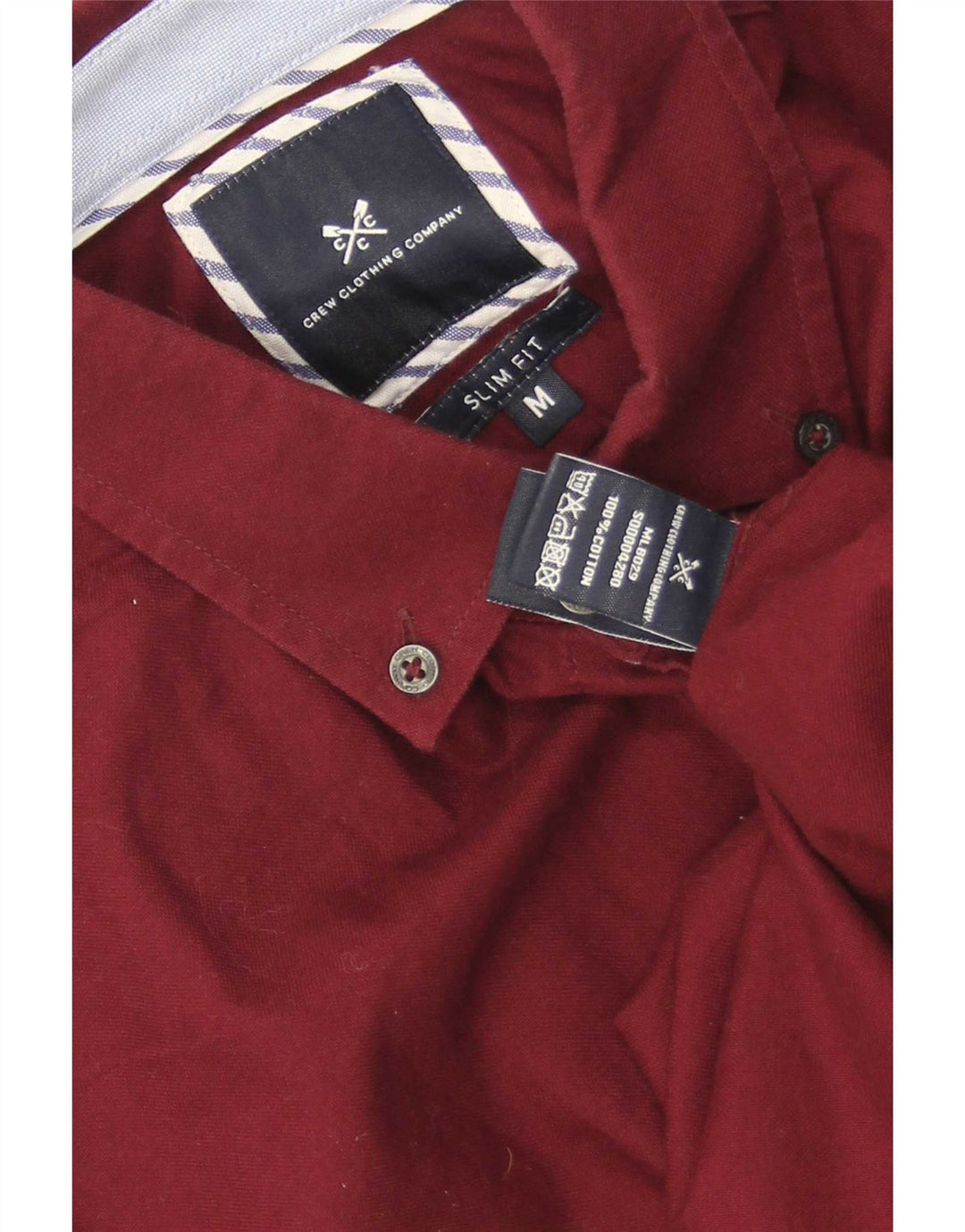 Besætningstøj Herre Slim Fit skjorte Medium Bourgogne bomuld