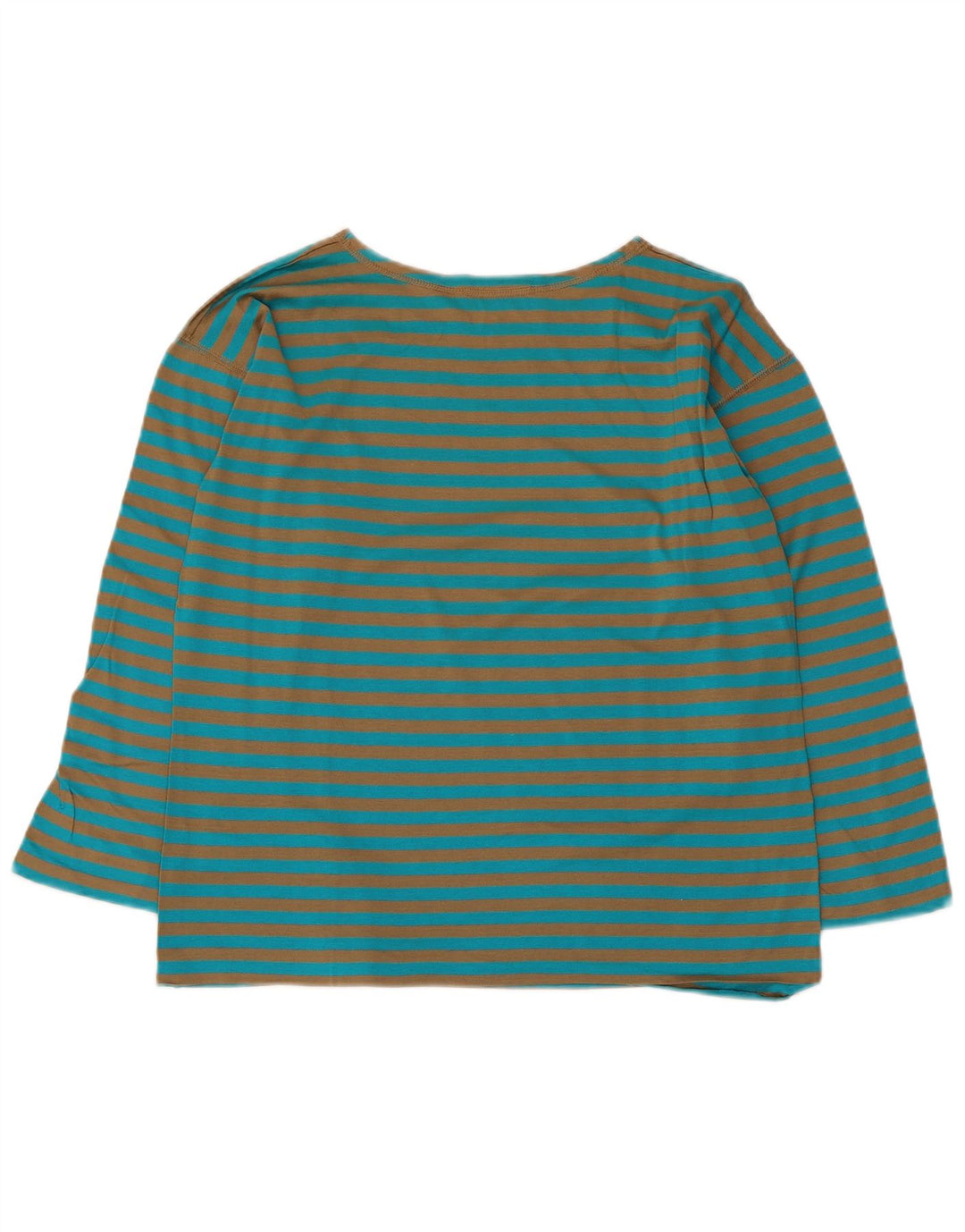 Les Copains Dame Top 3/4 ærmer UK 14 Medium Blue Pinstripe Bomuld