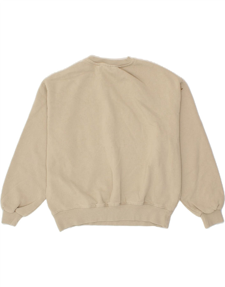 PULL & BEAR Womens Oversized Sweatshirt Jumper UK 10 Small Beige Cotton Vintage Pull & Bear and Second-Hand Pull & Bear from Messina Hembry 