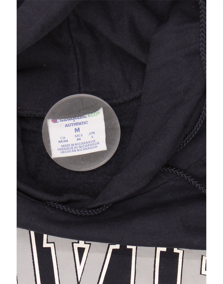 CHAMPION Mens Xavier Graphic Hoodie Jumper Medium Navy Blue Cotton