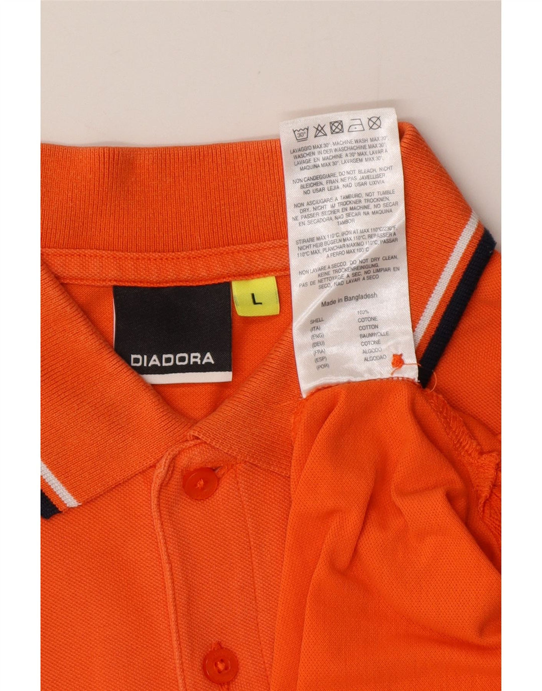 DIADORA Poloshirt til mænd Stor orange bomuld