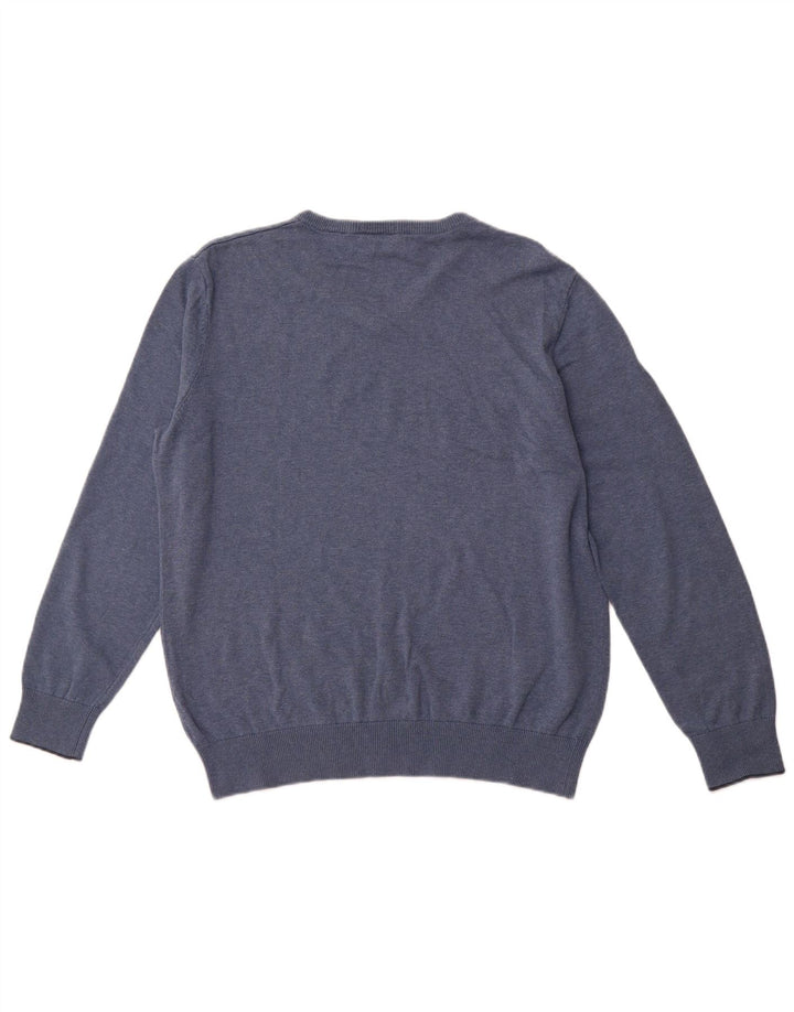 TIMBERLAND Dame V-hals sweater UK 16 Stor marineblå bomuld