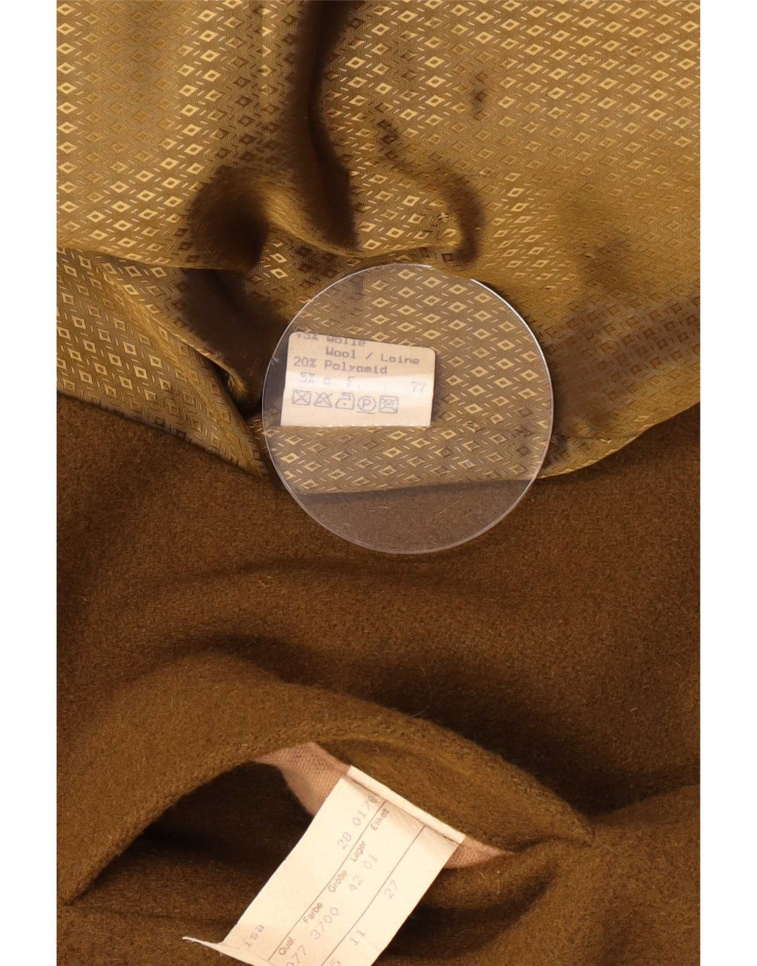 Vintage Dame Trachten 2 Button Blazer Jacket EU 42 Large Khaki Wool