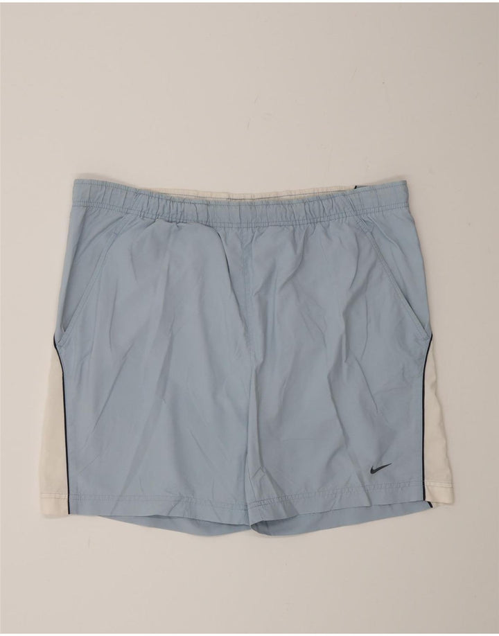 Nike Sportsshorts til mænd, store blå Colourblock Nylon