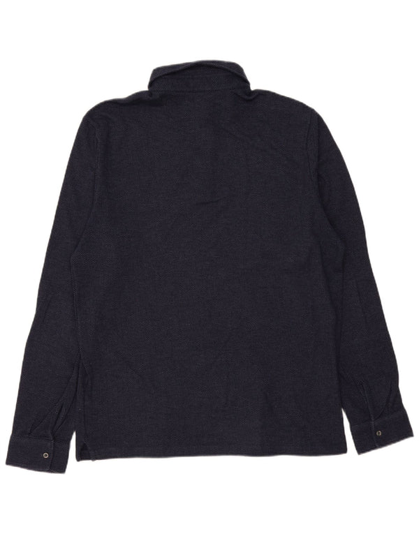 Massimo Dutti Langærmet Rugby Polo Shirt XL Marineblå Herringbone