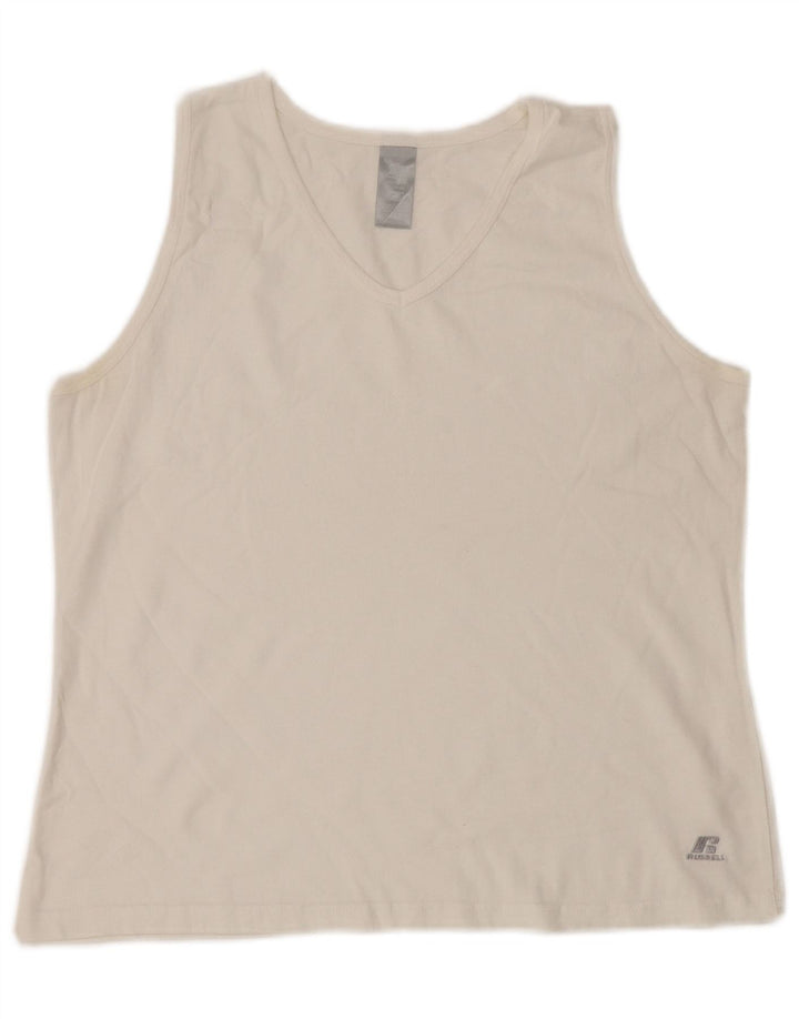 RUSSELL ATHLETIC Damevest Top UK 16 Large White Bomuld