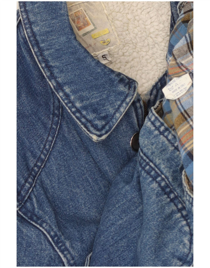 POP 84 Herre Sherpa Denim Coat UK 36 Small Blue Polyester