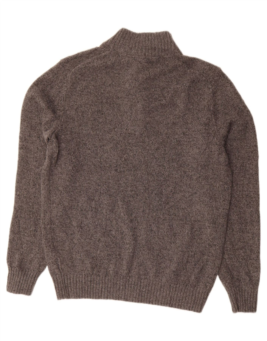 Izod Herre Button Neck Jumper Sweater Medium Grey Flecked Acryl