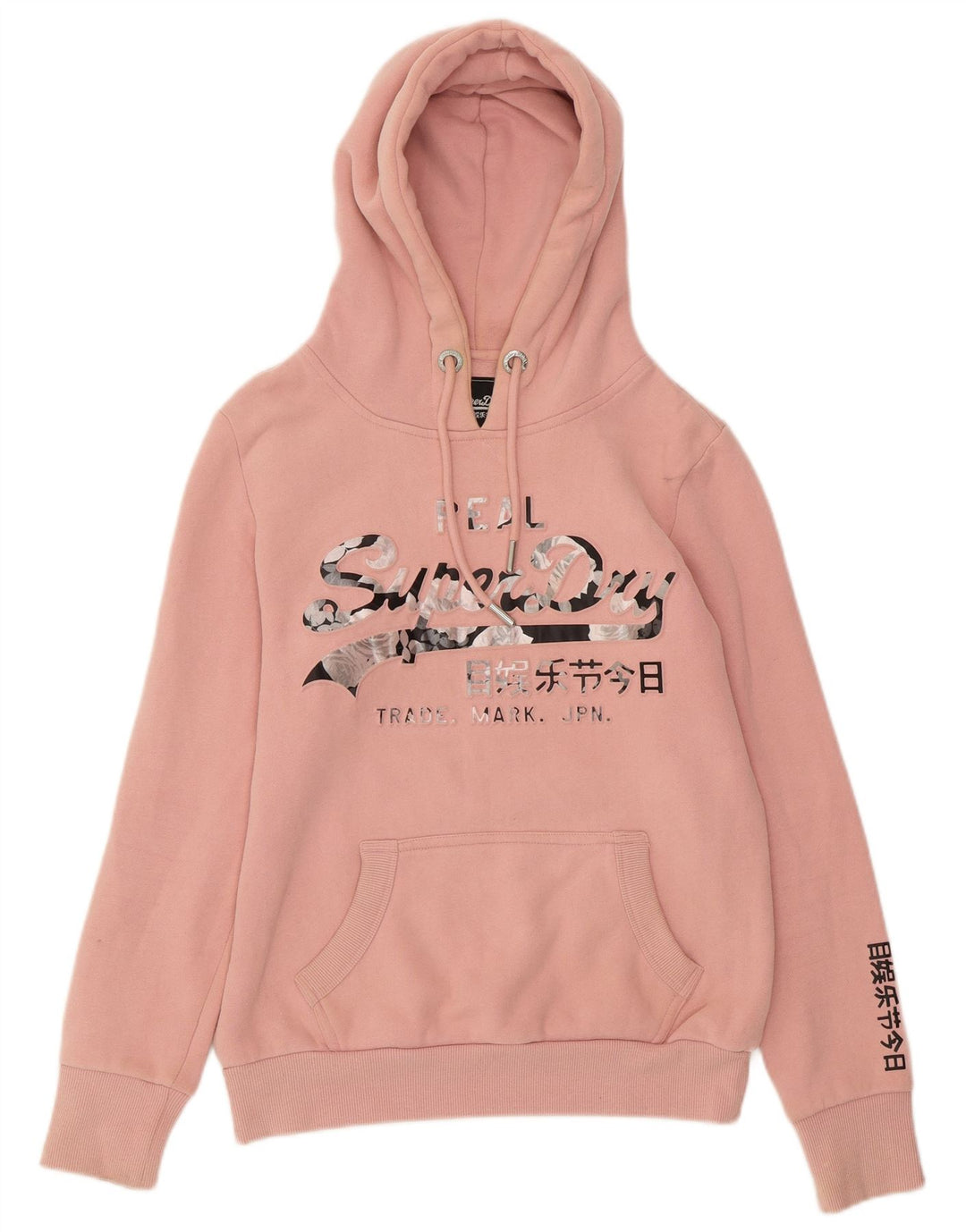 SUPERDRY Grafisk hættetrøje til kvinder UK 8 Small Pink Bomuld